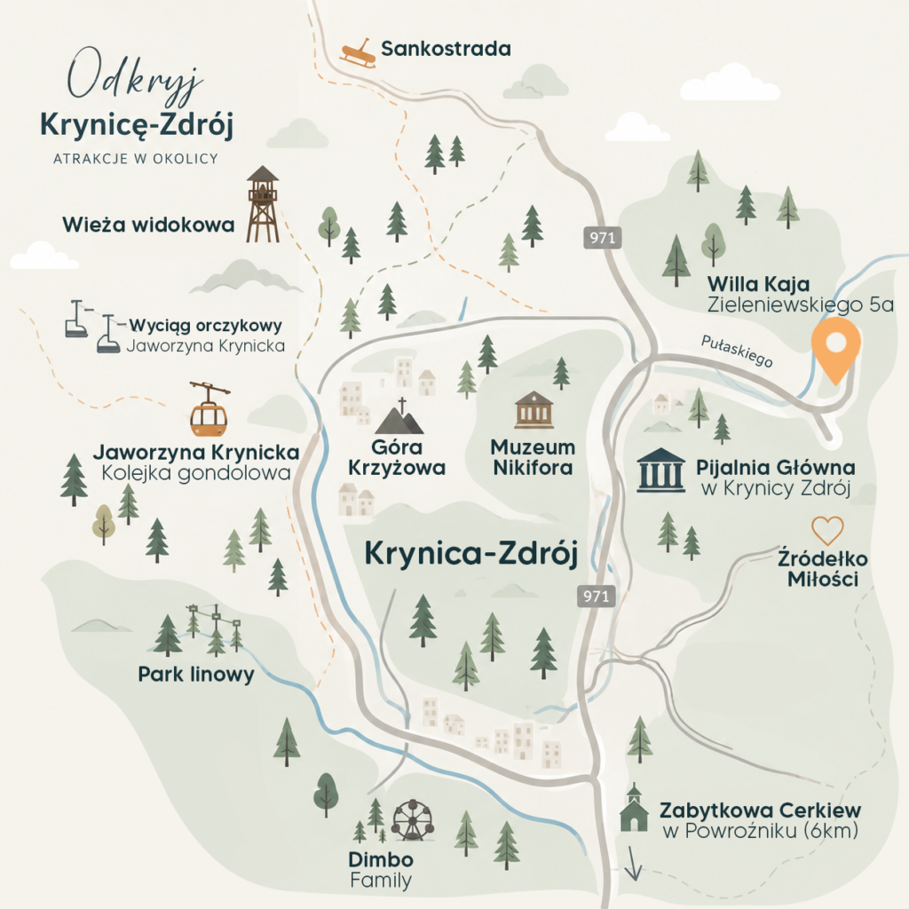 mapa krynica zdrój duza